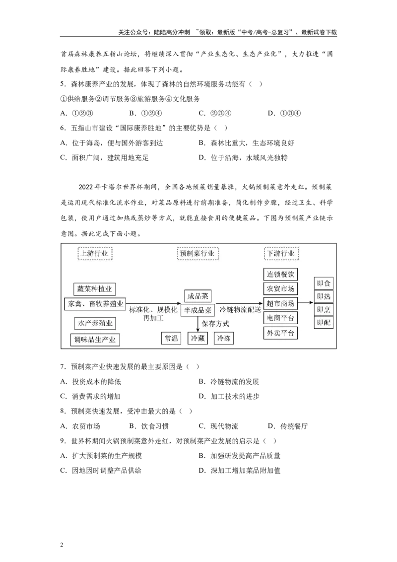 《2024年甘肃省高考地理真题4-5题原题及变式题_07-地理-高考总复习_专项复习_2024年_2024年地理真题变式题》第2页预览
