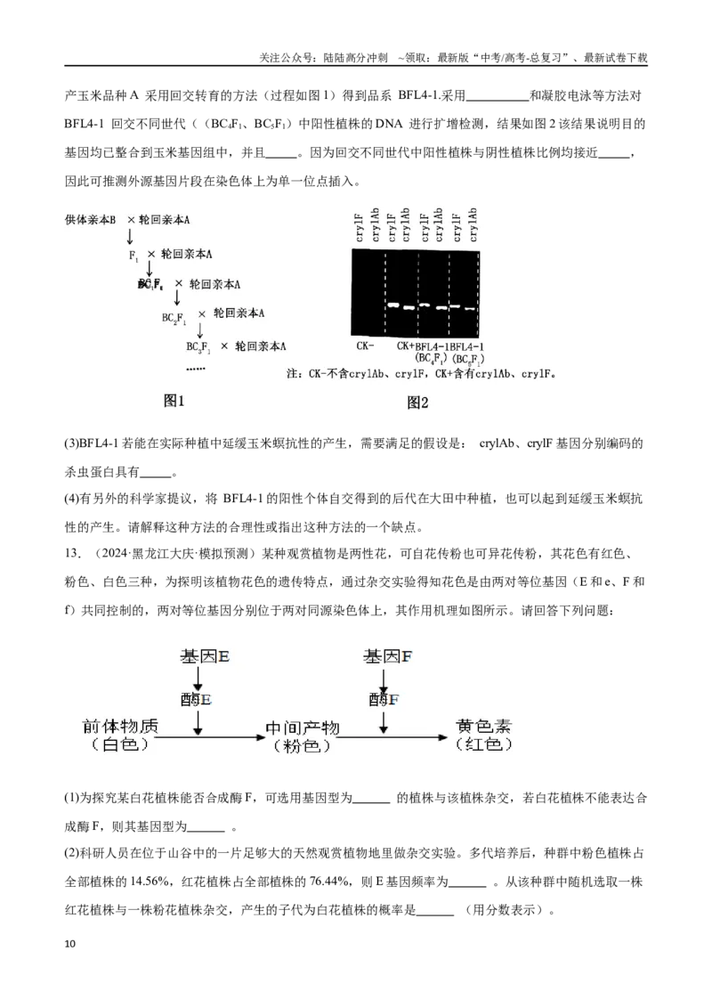 《专题03变异与育种（原卷版)_06-生物-高考总复习_专项复习_2024年_2024年高考生物重难压轴题型考前终极押题_资料》第10页预览