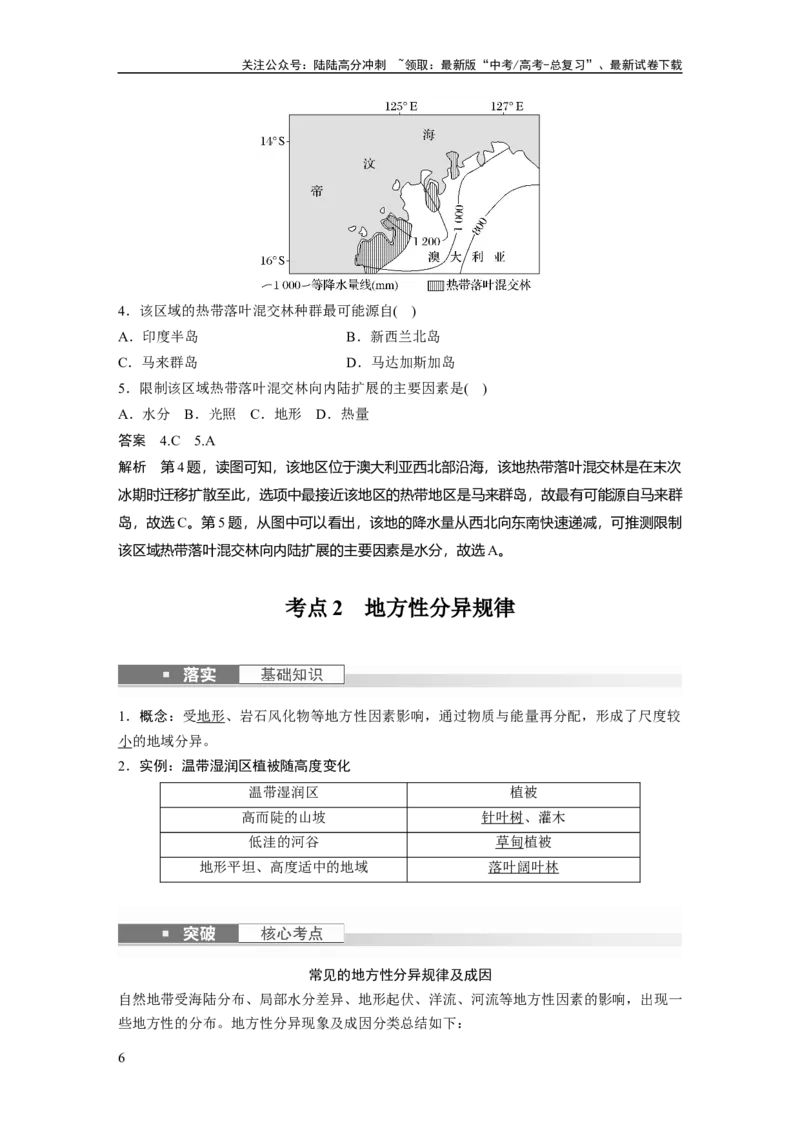 《2024年高考地理一轮复习（新人教版）第1部分　第6章　第2讲　课时38　陆地地域分异规律　地方性分异规律_07-地理-高考总复习_一轮复习_2024年_2024年高考地理一轮复习讲义（新人教版）》第6页预览