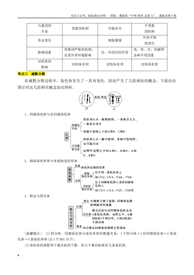 《专题04细胞分裂与生命历程（解析版）_06-生物-高考总复习_二轮复习_2024年_2024年高考生物二轮复习考点归纳与解题策略新高考_资料》第4页预览