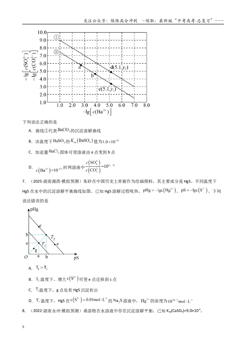 《第04讲沉淀溶解平衡（专项训练）（湖南专用）（学生版）_05-化学-高考总复习_一轮复习_2026年-化学高考一轮复习_2026年高考化学一轮课件+讲义+练习（湖南专用）-G331》第5页预览