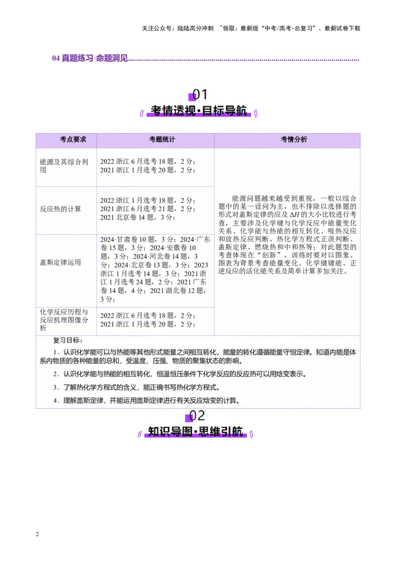 《第01讲化学反应的热效应(讲义)(学生版)_05-化学-高考总复习_一轮复习_2025年_2025年高考化学一轮复习讲义+练习+课件（新教材新高考）_第六章化学反应与能量》第2页预览