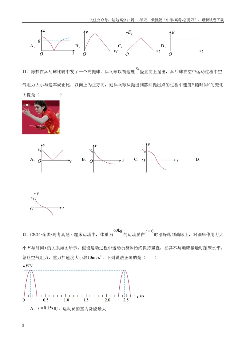 《专题02常见的非匀变速直线运动模型（学生版）_04-物理-高考总复习_专项复习_2025年_2025年高中高考物理模型与方法_资料_10高考物理热点模型与方法归纳（一轮）》第8页预览
