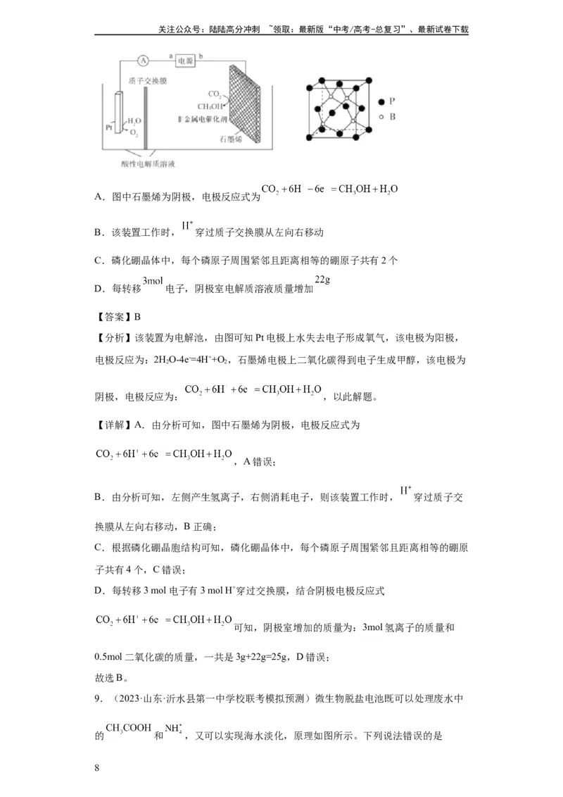 《电化学（解析版）_05-化学-高考总复习_一轮复习_2024年_2024年高三化学一轮复习高考专项训练知识梳理练习_资料》第8页预览