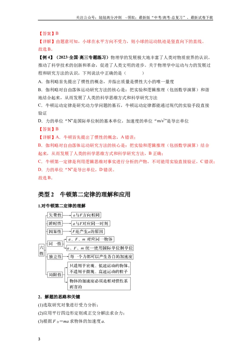 《专题05牛顿运动定律的基本应用（解析版）_04-物理-高考总复习_一轮复习_2024年_2024年高考物理一轮复习热点题型归类训练重点提升_2024版》第3页预览