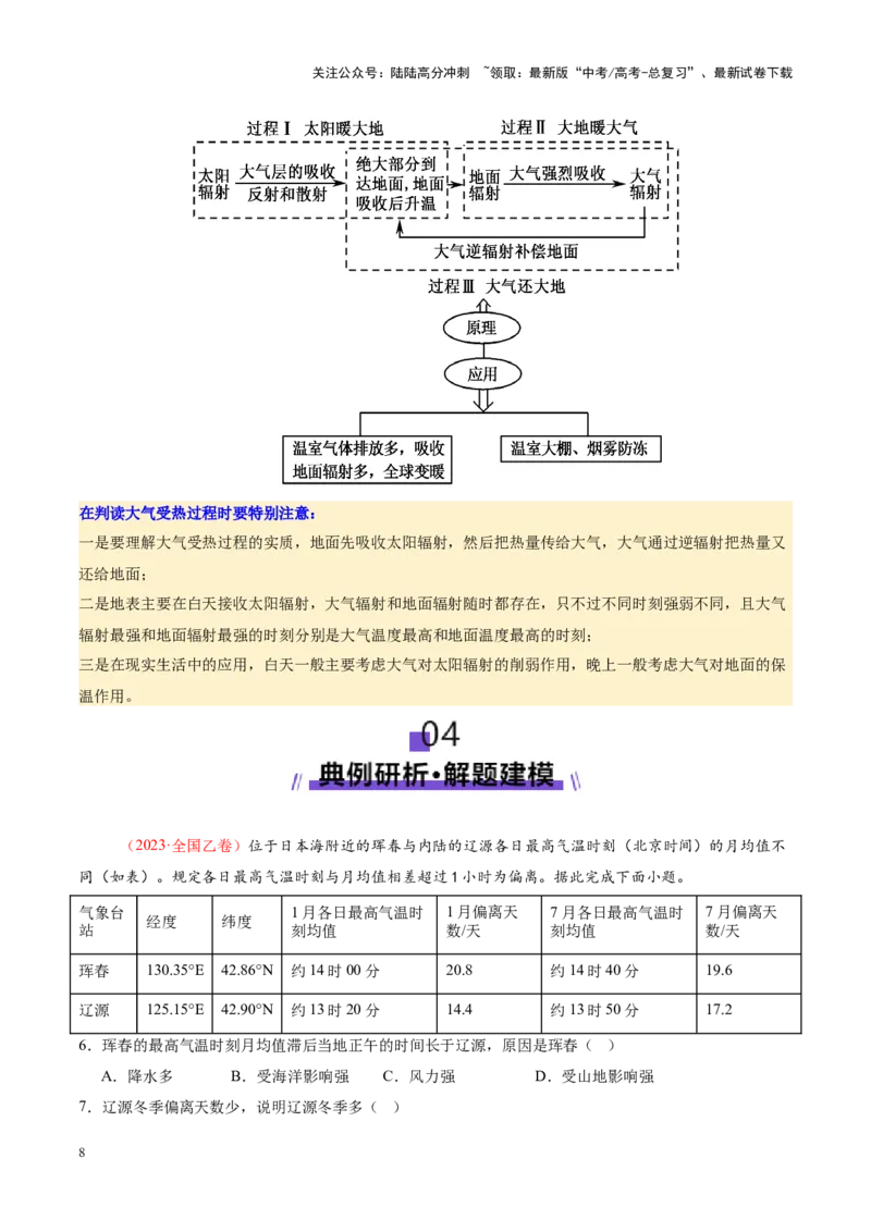 《专题03大气运动（讲义）（学生版）_07-地理-高考总复习_二轮复习_2025年_2025年高考地理二轮复习课件+讲义+练习（新高考通用）_专题3大气运动》第8页预览