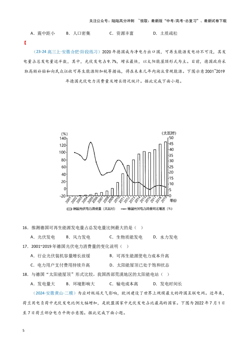 《专题06自然灾害和地理信息技术（新七省高考）（原卷版）_07-地理-高考总复习_专项复习_2025年_2024年高考一模试题分类汇编地理新七省高考专用》第5页预览