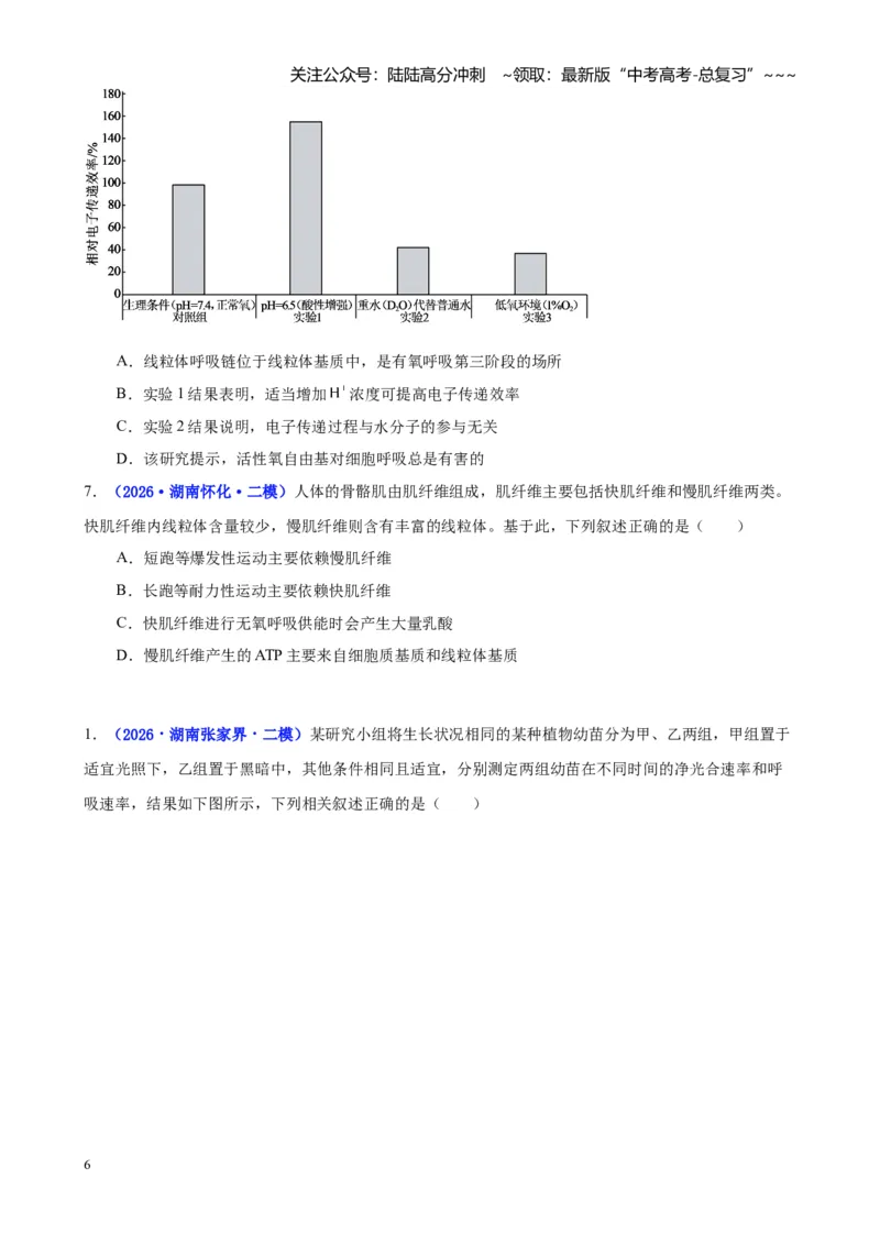 《专题02细胞的能量供应和利用（学生版）_06-生物-高考总复习_专项复习_2026年-生物高考专项复习_2026年高考生物二模试题分类汇编（湖南专用）-G292_2026版》第6页预览