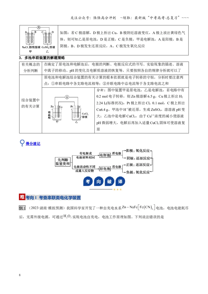 《第04讲电化学原理的综合应用（复习讲义）（湖南专用）（教师版）_05-化学-高考总复习_一轮复习_2026年-化学高考一轮复习_2026年高考化学一轮课件+讲义+练习（湖南专用）-G331》第8页预览