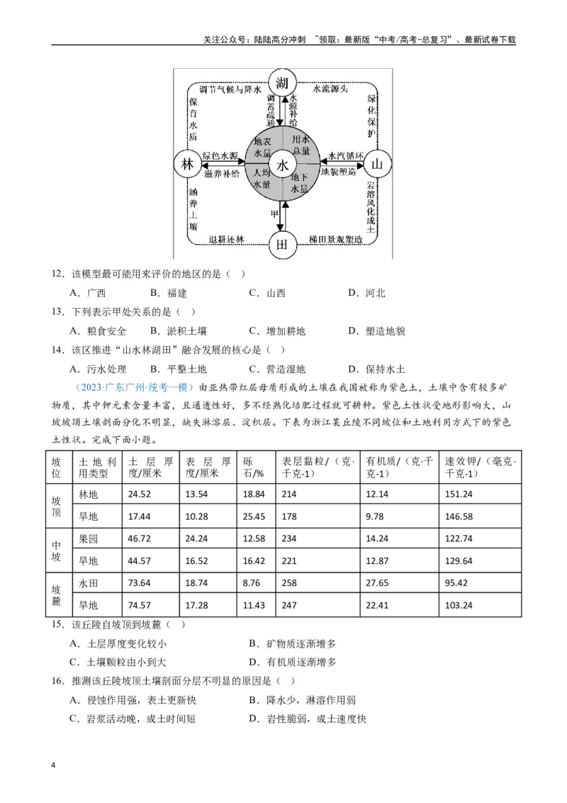《专练19自然环境整体性和差异性50题（全国通用）（原卷版）_07-地理-高考总复习_专项复习_2024年_2024年高考地理总复习高频考点提分必刷题全国通用_资料》第4页预览