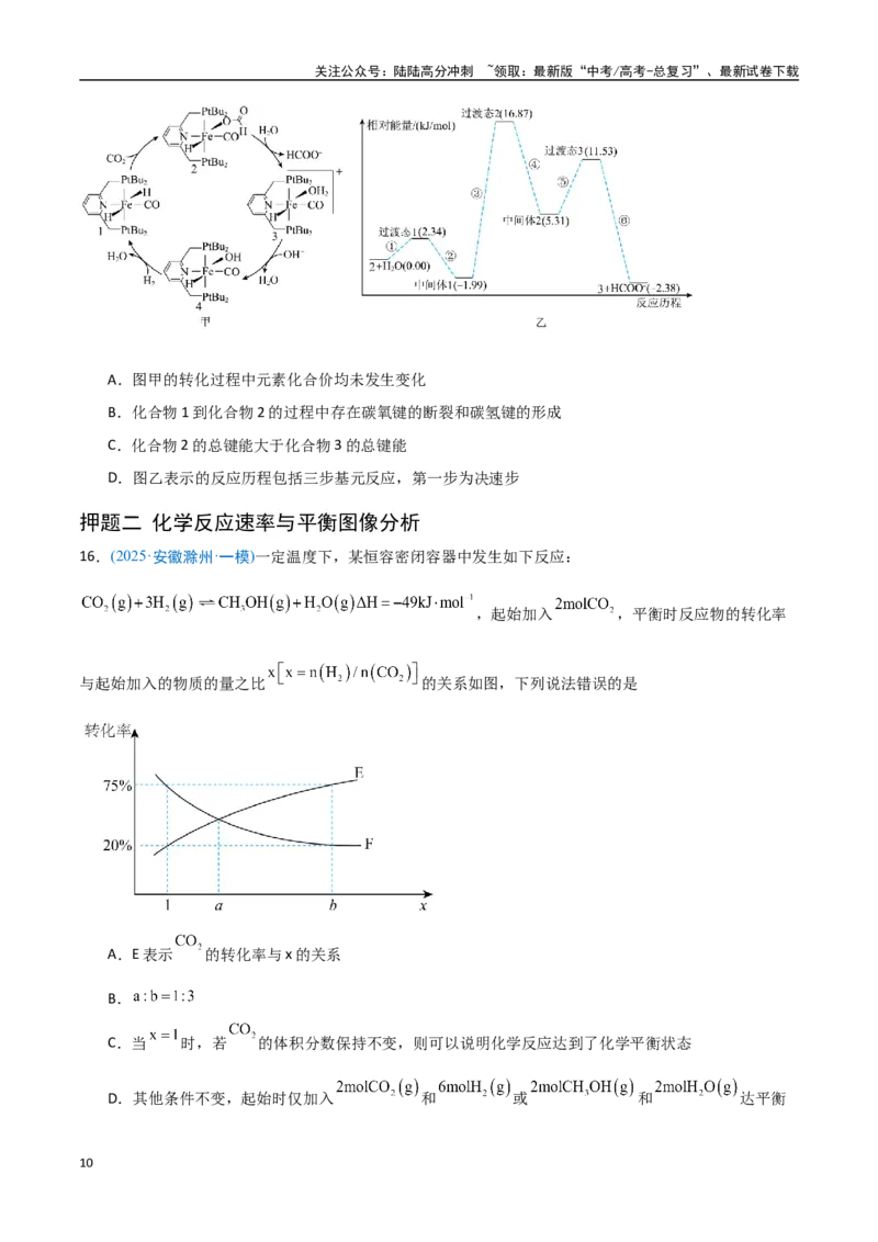 《猜押化学反应历程、化学反应速率与平衡图像分析（学生版）_05-化学-高考总复习_专项复习_2025年_2025年高考化学抢押秘籍（安徽专用）》第10页预览