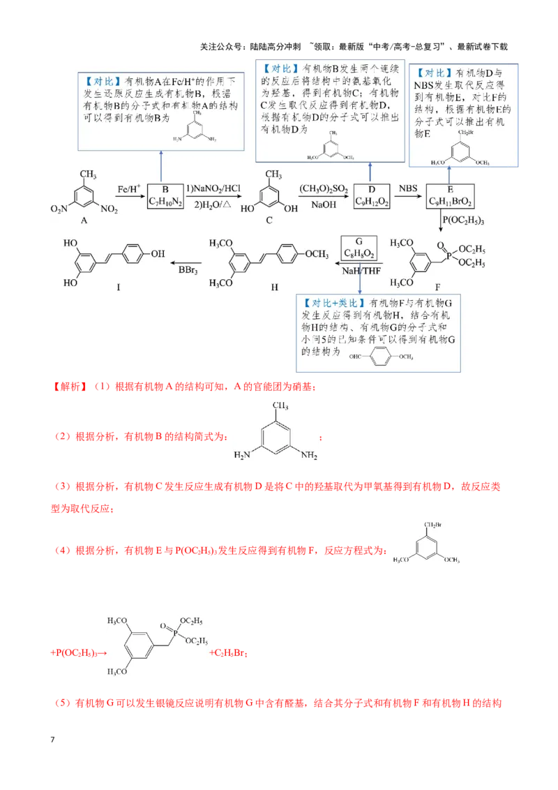 《模板04有机物的综合推断(教师版)_05-化学-高考总复习_专项复习_2025年_2025年高考化学答题技巧与答题模板（全国通用）》第7页预览
