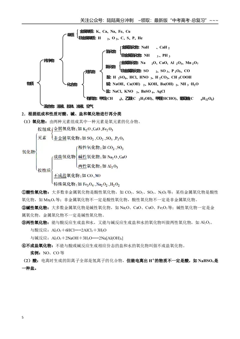 《第01讲物质的组成与分类、分散系（讲义、教师版）-（新教材新高考）_05-化学-高考总复习_一轮复习_2026年-化学高考一轮复习_2026年高考化学精讲精练复习讲义（新教材新高考）-G353_资料》第5页预览