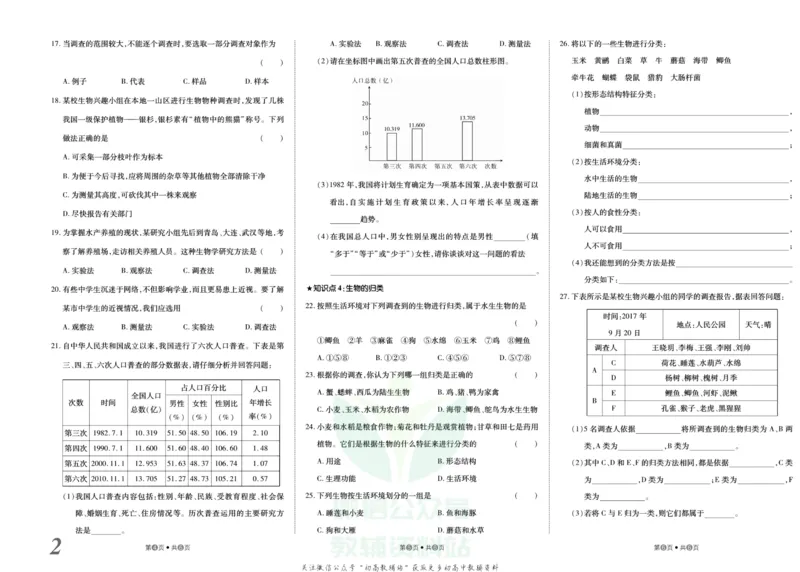 《金状元·提优好卷七年级上册生物人教版_初中全科目同步习题+精品试卷（7-9年级）(1)_25秋初中生物《同步习题+精品试卷》_初中生物试卷（人教版）_《提优好卷》》第3页预览