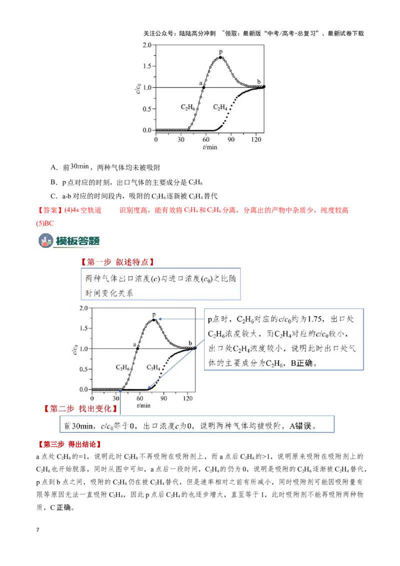 《模板03平衡图像原因解释(解析版)_05-化学-高考总复习_专项复习_2025年_2025年高考化学答题技巧与答题模板（全国通用）》第7页预览
