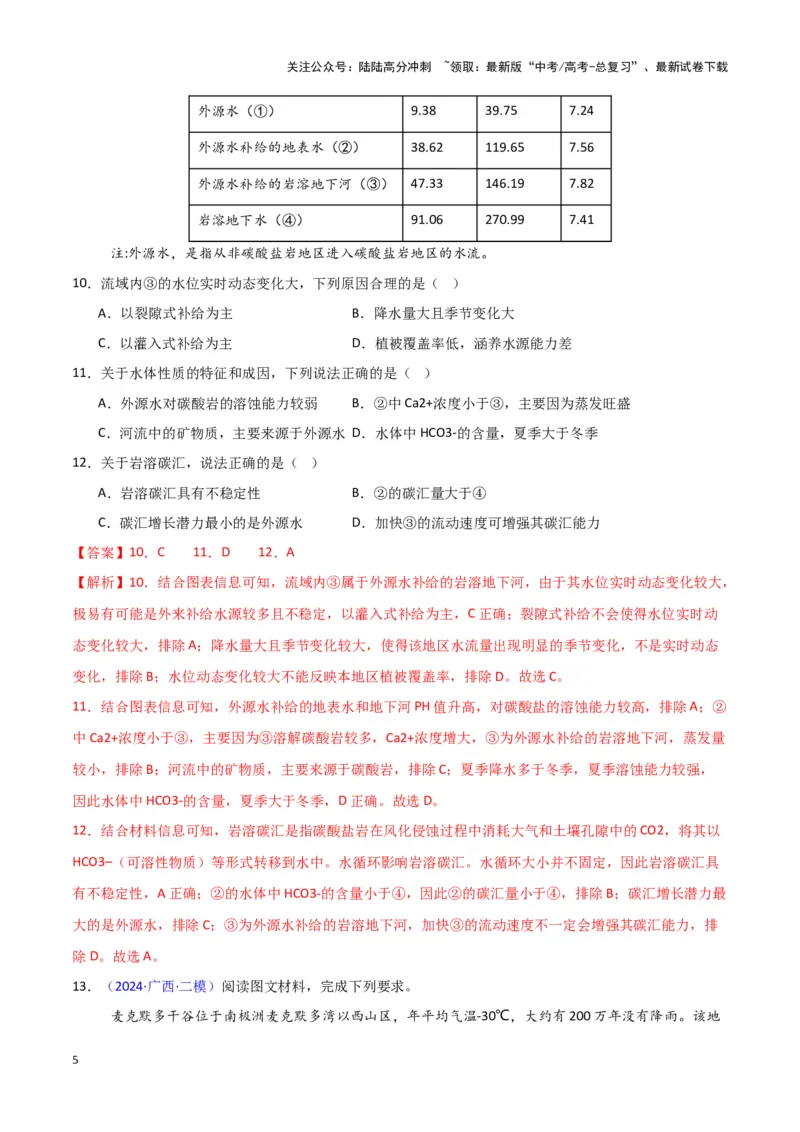 《专题03水的运动-新七省高考）（解析版）_07-地理-高考总复习_专项复习_2025年_2024年高考二模试题分类汇编新七省高考专用》第5页预览