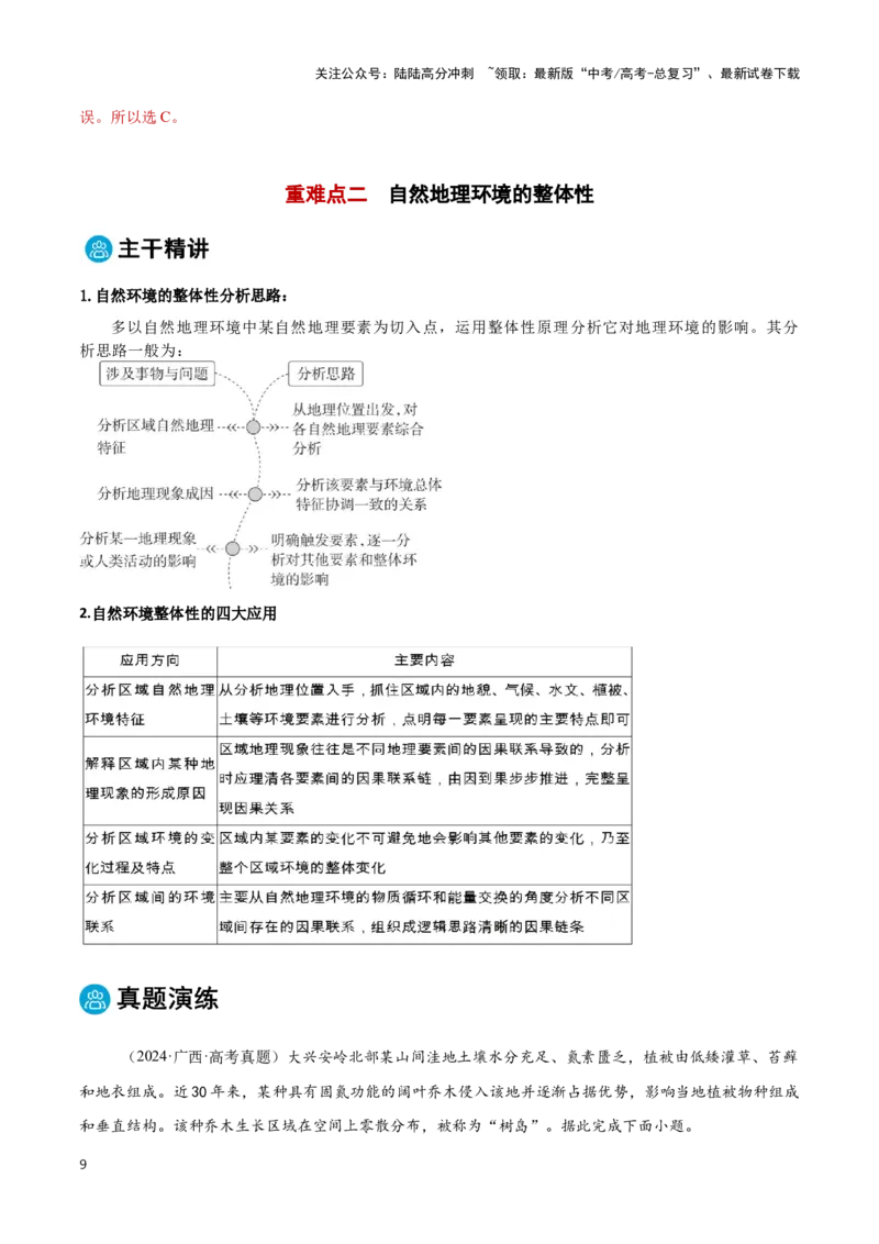 《专题06地理环境的整体性和差异性（教师版）_07-地理-高考总复习_专项复习_2025年_2025年高考地理重难点讲义专练（黑吉辽专用）》第9页预览