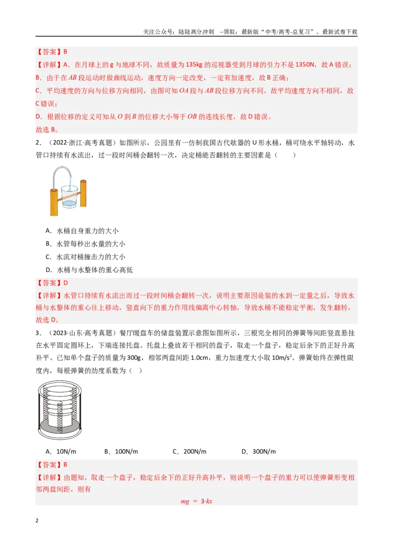 《专题02相互作用—力-（解析版）_04-物理-高考总复习_专项复习_2025年_十年（2015-2024）高考物理真题分类汇编（全国通用）》第2页预览