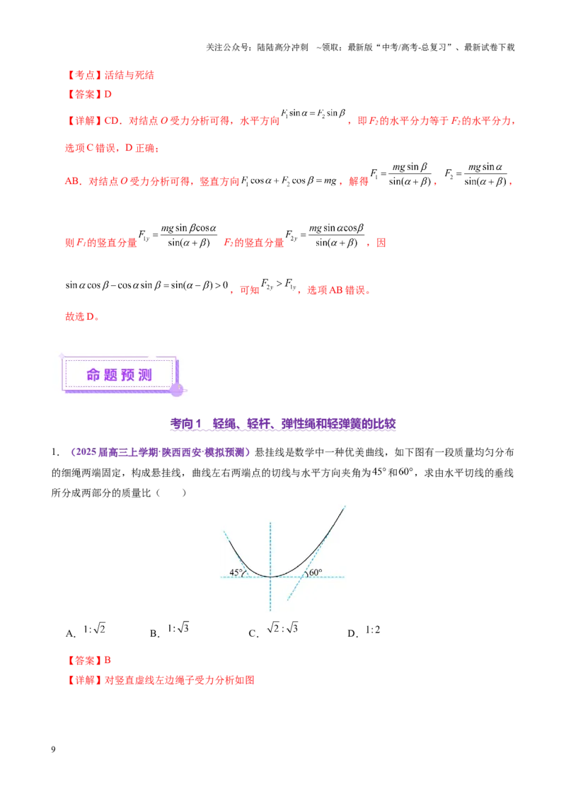 《专题01力与物体的平衡（讲义）（教师版）_04-物理-高考总复习_二轮复习_2025年_2025年高考物理二轮复习课件+讲义+练习（新高考通用）》第9页预览