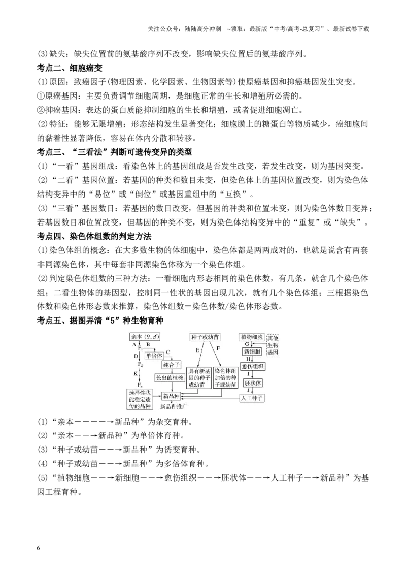 《专题04生物变异类型的判断（原卷版）_06-生物-高考总复习_专项复习_2024年_2024年高考生物热点实验分析预测题型归纳重难讲解_资料》第6页预览