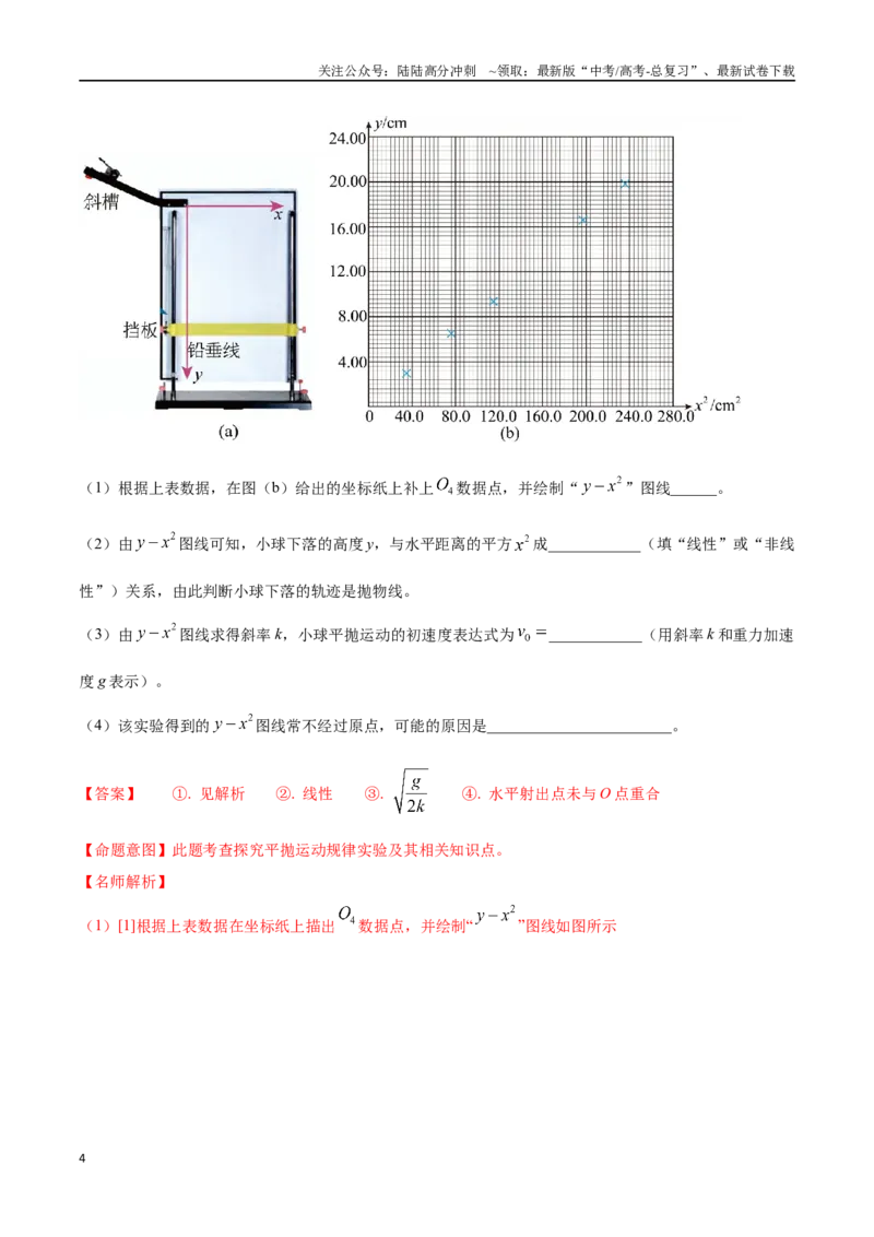 《4.6探究平抛运动规律（解析版）高考一轮复习100考点100讲_04-物理-高考总复习_一轮复习_2024年_2024年高考物理一轮复习100考点100讲_资料》第4页预览