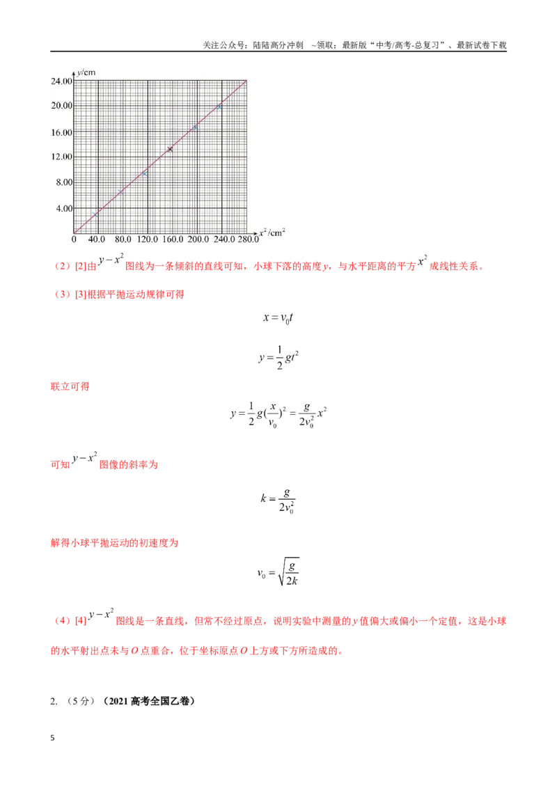 《4.6探究平抛运动规律（解析版）高考一轮复习100考点100讲_04-物理-高考总复习_一轮复习_2024年_2024年高考物理一轮复习100考点100讲_资料》第5页预览