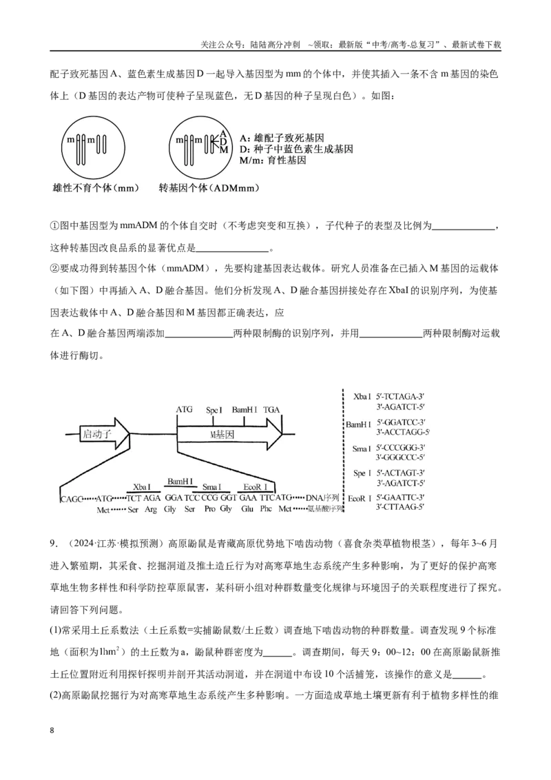 《专题05生物与环境（原卷版)_06-生物-高考总复习_专项复习_2024年_2024年高考生物重难压轴题型考前终极押题_资料》第8页预览