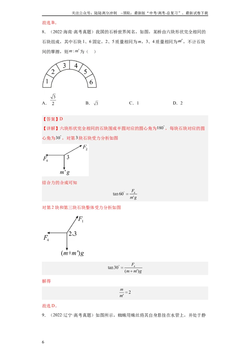 《专题02相互作用(教师版)_04-物理-高考总复习_专项复习_2024年_2024年高考物理五年真题分项汇编（全国通用）_教师版（含答案解析）》第6页预览