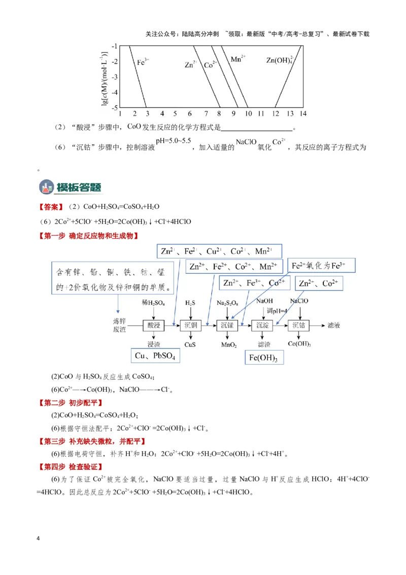 《模板02工艺流程中陌生方程式的书写(原卷版)_05-化学-高考总复习_专项复习_2025年_2025年高考化学答题技巧与答题模板（全国通用）》第4页预览