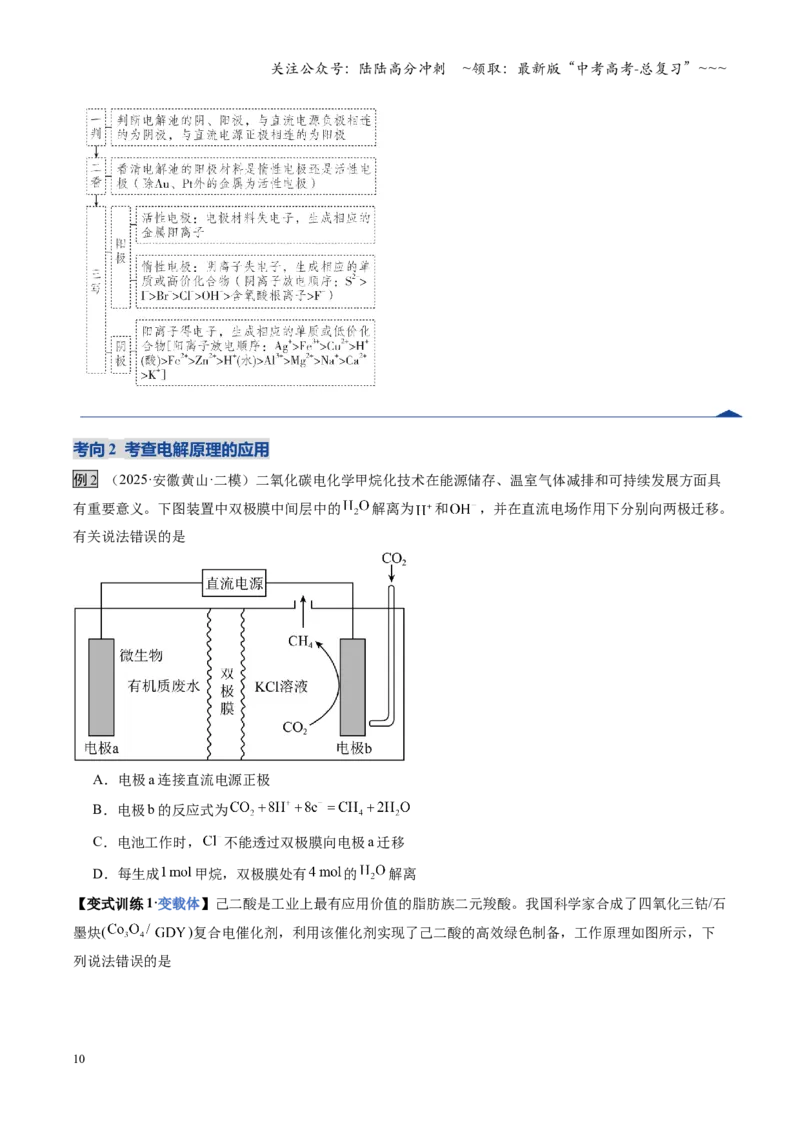 《第03讲电解池、金属的腐蚀与防护（复习讲义）（安徽专用）（学生版）_05-化学-高考总复习_一轮复习_2026年-化学高考一轮复习_2026年高考化学一轮课件+讲义+练习（安徽专用）-G326》第10页预览