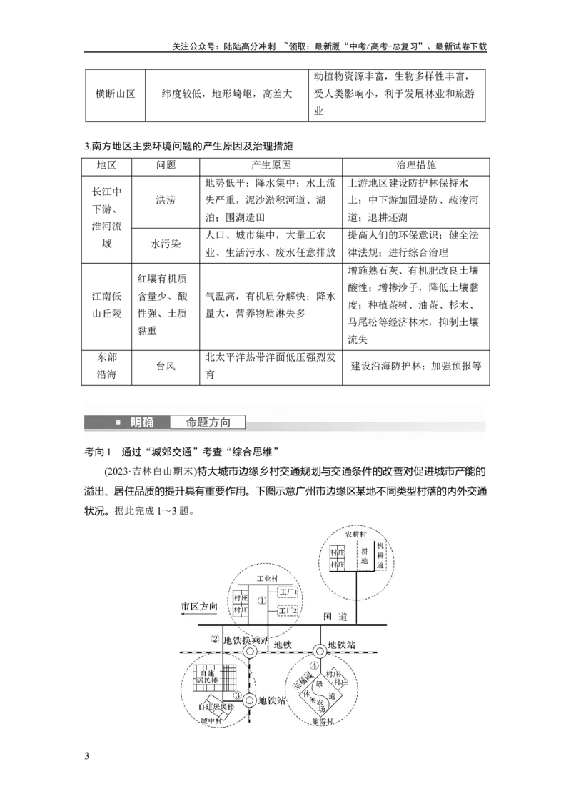 《2024年高考地理一轮复习（新人教版）第5部分　第2章　第2讲　课时87　南方地区_07-地理-高考总复习_一轮复习_2024年_2024高考地理大一轮复习课件讲义新人教版知识总结_教师版》第3页预览
