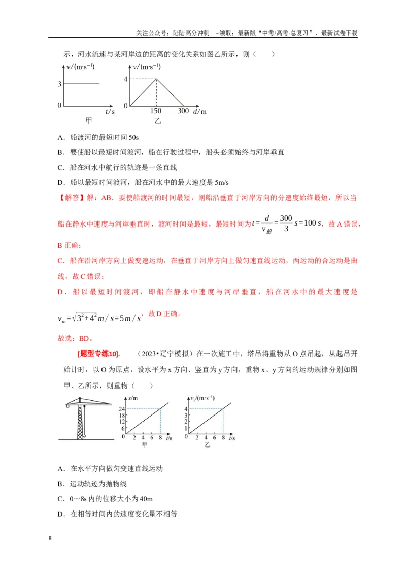《专题05曲线运动（解析版）_04-物理-高考总复习_专项复习_2024年_2024高考物理热点知识清单题型讲练高考复习全国通用_资料》第8页预览