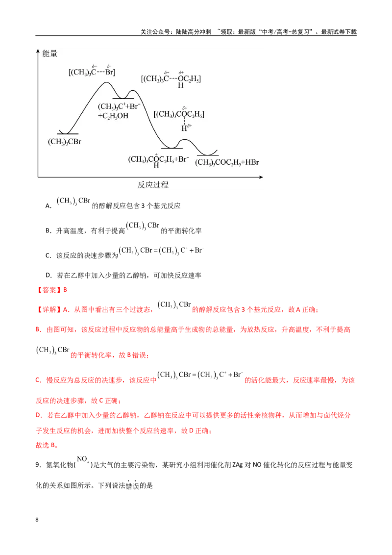 《猜押化学反应历程、化学反应速率与平衡图像分析（教师版）_05-化学-高考总复习_专项复习_2025年_2025年高考化学抢押秘籍（安徽专用）》第8页预览
