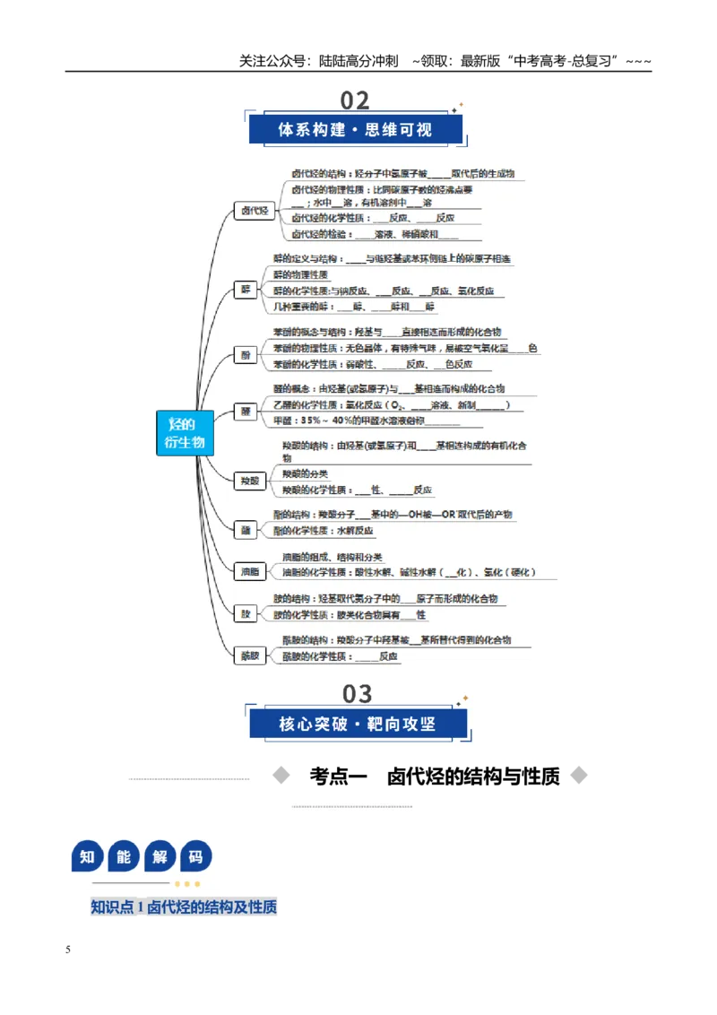 《第03讲烃的衍生物（复习讲义）（全国通用）（学生版）_05-化学-高考总复习_一轮复习_2026年-化学高考一轮复习_2026年高考化学一轮复习讲义+练习+课件（新教材新高考）-G55_2026版》第5页预览