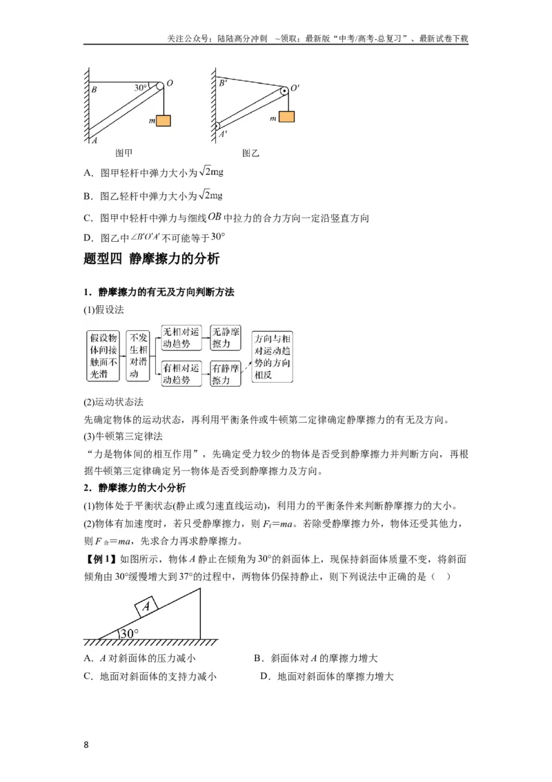 《专题03弹力、摩擦力以及力的合成与分解（原卷版）_04-物理-高考总复习_一轮复习_2024年_2024年高考物理一轮复习热点题型归类训练重点提升_2023版》第8页预览