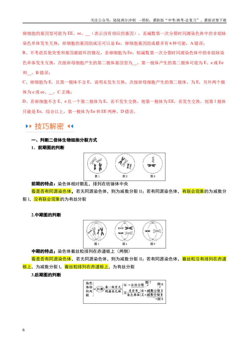 《专题03细胞的生命历程（讲义）（解析版）_06-生物-高考总复习_二轮复习_2024年_2024年高考生物二轮复习高频考点追踪与预测（新高考专用）_讲义_教师版（含答案解析）》第6页预览