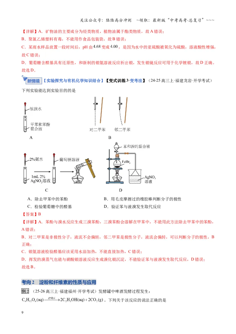 《第04讲生物大分子合成高分子（教师版）_05-化学-高考总复习_一轮复习_2026年-化学高考一轮复习_2026年高考化学一轮课件+讲义+练习（福建专用）-G328_第九章有机化学基础》第9页预览