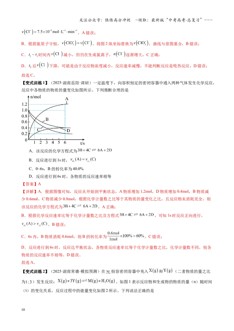 《第01讲化学反应速率及其影响因素（复习讲义）（湖南专用）（教师版）_05-化学-高考总复习_一轮复习_2026年-化学高考一轮复习_2026年高考化学一轮课件+讲义+练习（湖南专用）-G331》第10页预览