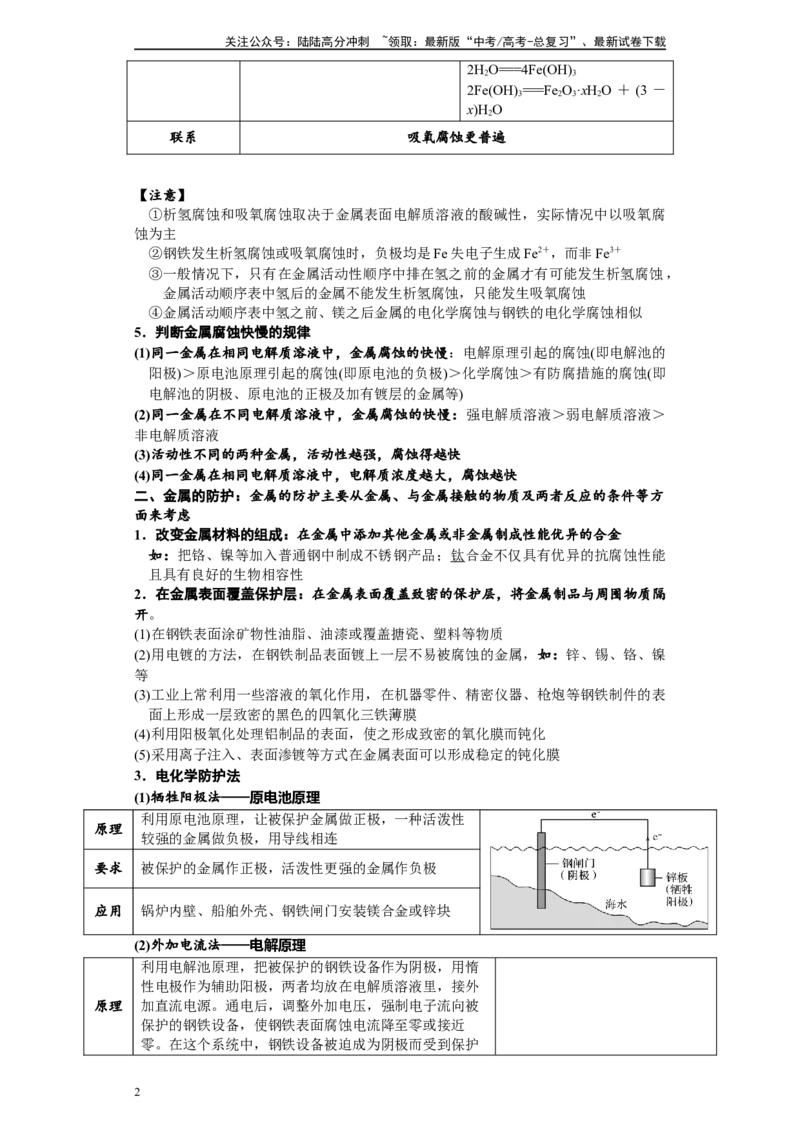《第18讲金属的腐蚀与防护-（学生版）_05-化学-高考总复习_一轮复习_2024年_2024年高考化学精准一轮复习讲义_资料》第2页预览