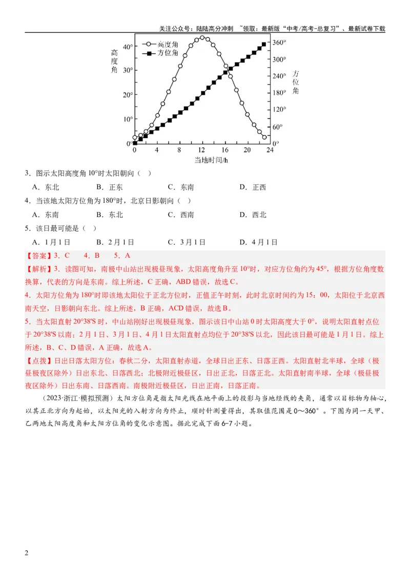 《2024届高考一轮复习专题二行星地球第五讲地球公转及其地理意义（解析版）_07-地理-高考总复习_一轮复习_2024年_2024年高考地理一轮复习考点帮（全国通用）_专题训练》第2页预览