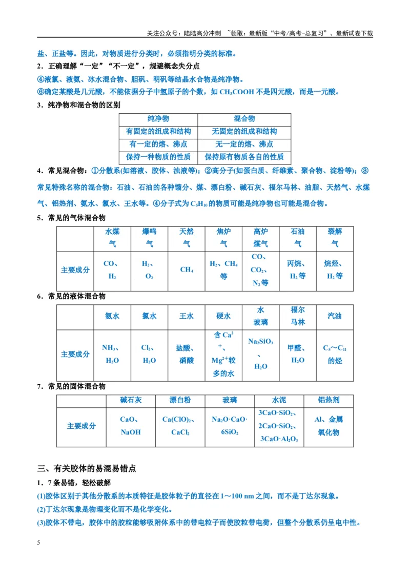 《第04讲物质的组成、性质及分类（讲义）-（解析版）_05-化学-高考总复习_一轮复习_2024年_2024年高考化学大一轮复习卓越讲义_资料》第5页预览
