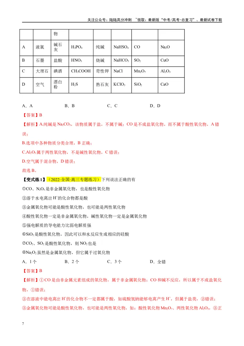 《第04讲物质的组成、性质及分类（讲义）-（解析版）_05-化学-高考总复习_一轮复习_2024年_2024年高考化学大一轮复习卓越讲义_资料》第7页预览