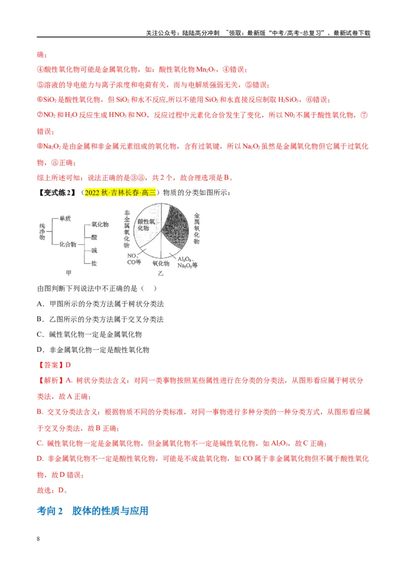 《第04讲物质的组成、性质及分类（讲义）-（解析版）_05-化学-高考总复习_一轮复习_2024年_2024年高考化学大一轮复习卓越讲义_资料》第8页预览