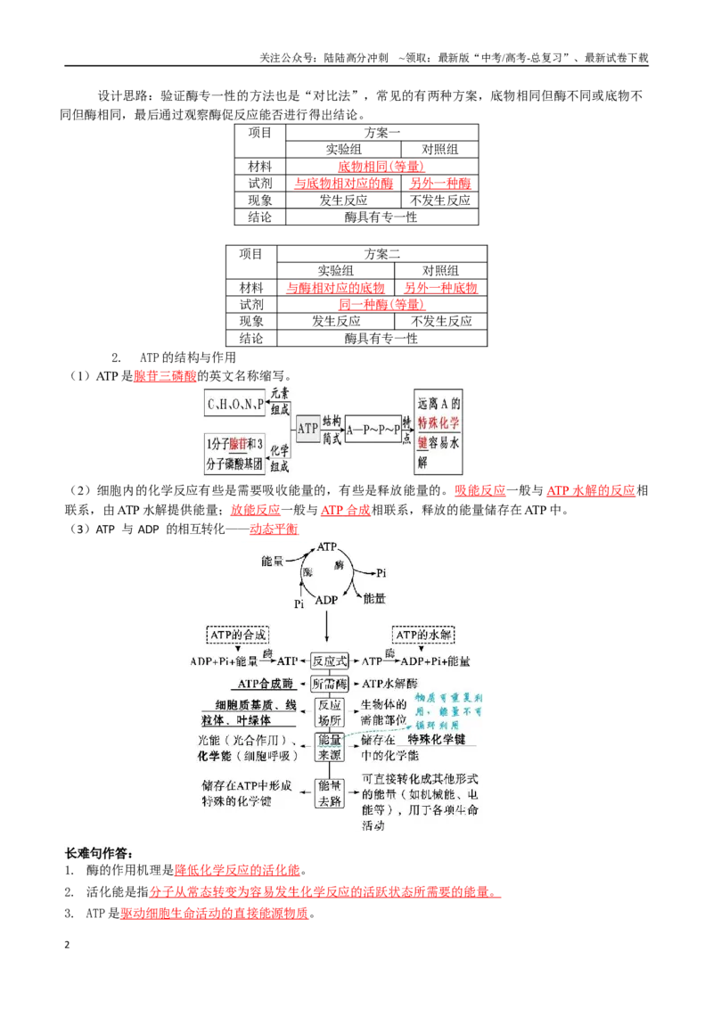 《专题03细胞的代谢基础（解析版）_06-生物-高考总复习_专项复习_2025年_2025年高考生物重难点讲义专练（西北四省专用）》第2页预览