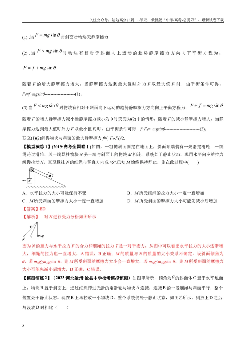 《专题03斜面模型（教师版）_04-物理-高考总复习_专项复习_2025年_2025年高考物理模型与方法》第2页预览