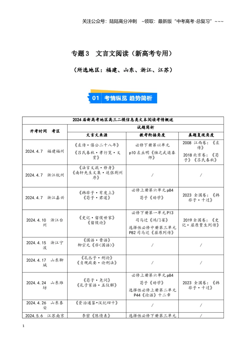 《专题03文言文阅读（教师版）（新高考通用）_专项复习_2026年-语文专项复习_2025年高考语文二模试题分类汇编（新高考专用）_2024版》第1页预览