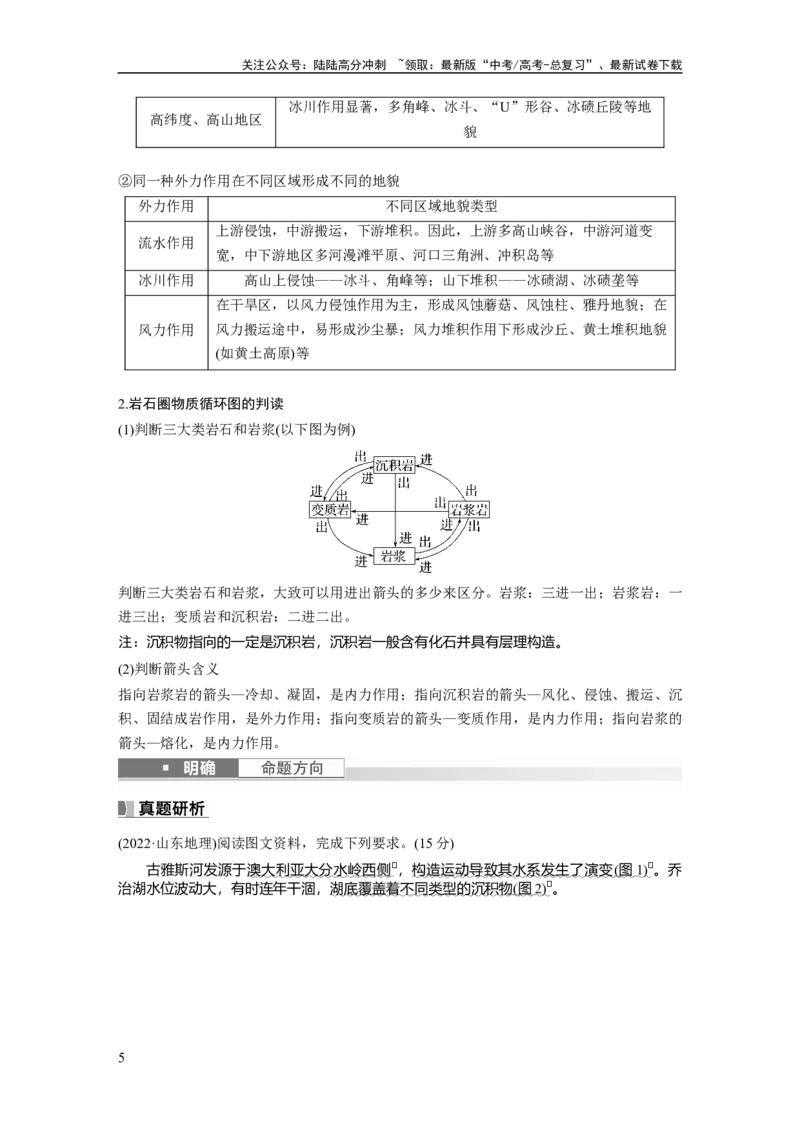 《2024年高考地理一轮复习（新人教版）第1部分　第5章　第1讲　课时25　塑造地表形态的力量_07-地理-高考总复习_一轮复习_2024年_2024高考地理大一轮复习课件讲义新人教版知识总结_教师版》第5页预览