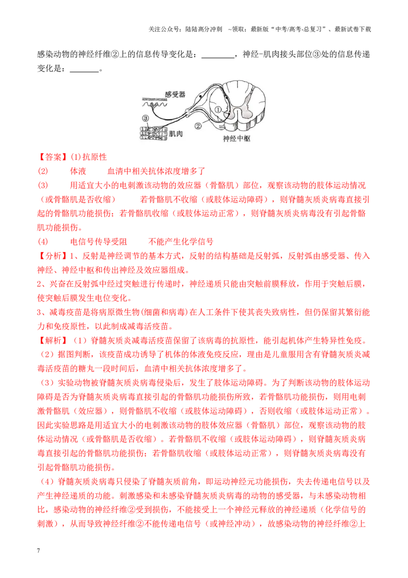 《专题06动物生命活动调节实验探究（解析版）_06-生物-高考总复习_专项复习_2024年_2024年高考生物热点实验分析预测题型归纳重难讲解_资料》第7页预览