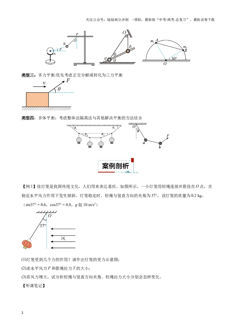 《专题05静态平衡模型（学生版）_04-物理-高考总复习_专项复习_2025年_2025年高中高考物理模型与方法_资料_3高中（全册）_必修第一册》第2页预览