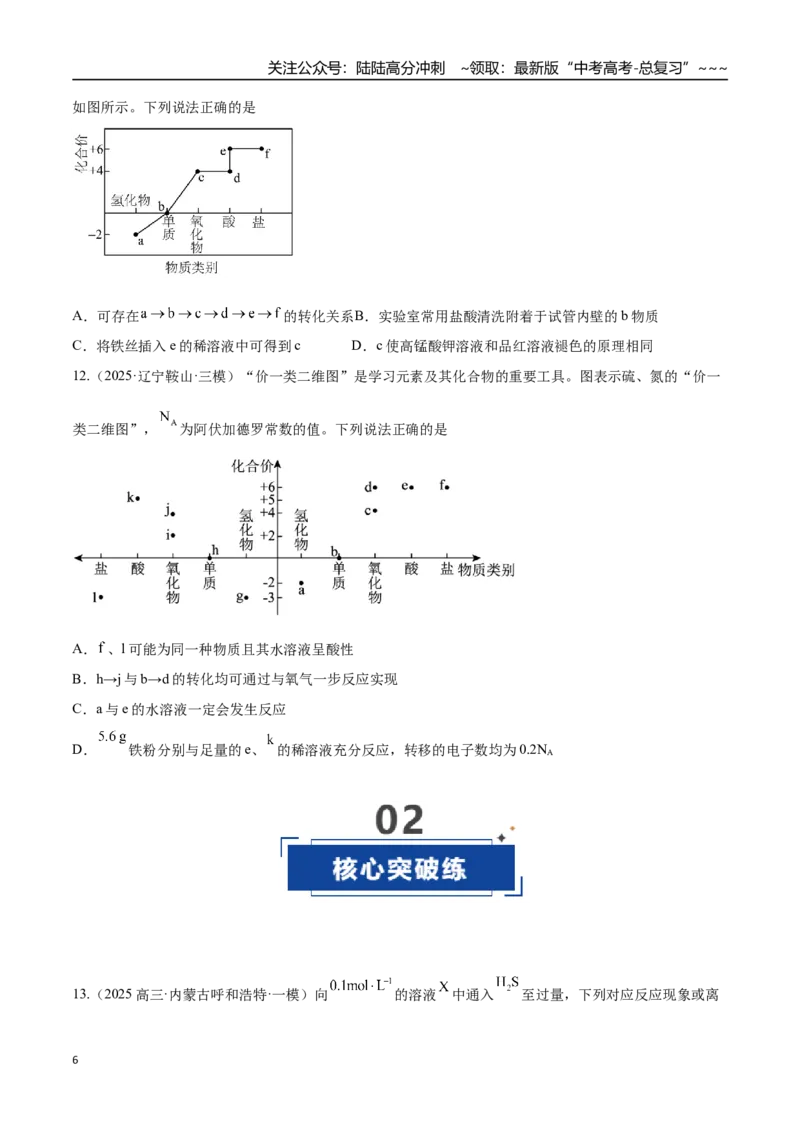 《第02讲硫及其重要化合物（专项训练）（黑吉辽蒙专用）（学生版）_05-化学-高考总复习_一轮复习_2026年-化学高考一轮复习_2026年高考化学一轮课件+讲义+练习（黑吉辽蒙专用）-G330》第6页预览